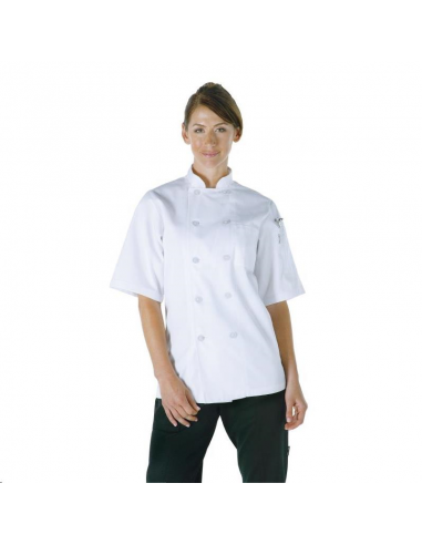 Veste de cuisine mixte blanche Chef A372-XL Accueil