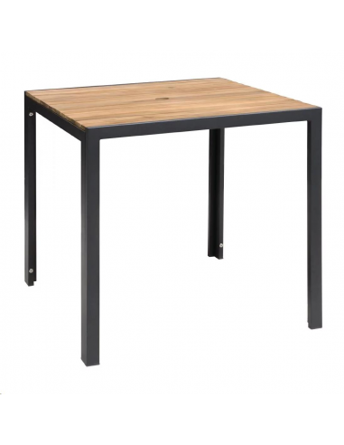 Table carrée en acier et acacia Bol DS152 Accueil
