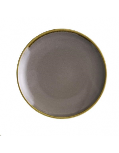 Assiettes plates rondes grises Kiln FA027 Accueil