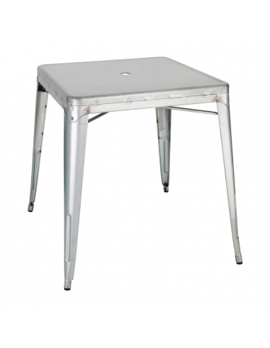 Table carrée en acier gris Bolero B GC866 Accueil