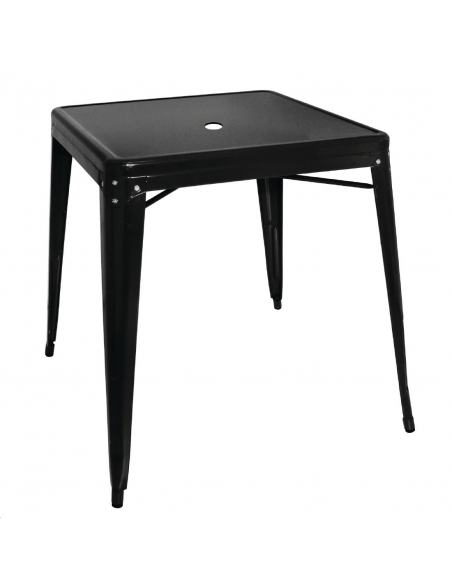 Table carrée en acier noir Bolero B GC867 Accueil