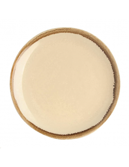 Assiette plate ronde couleur sable  SA284 Accueil
