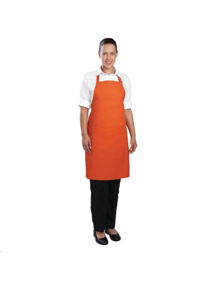 Tablier bavette Chef Works orange