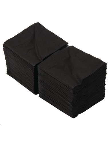 Serviettes cocktail noires 250mm (L