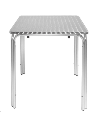 Table carrée inox et aluminium Bole