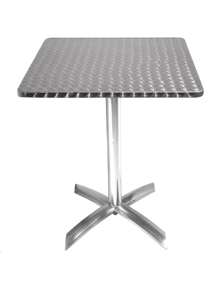 Table inox carrée à plateau bascula