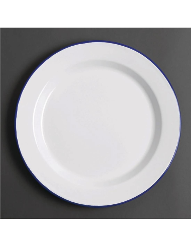 Assiette plate en acier émaillé Oly