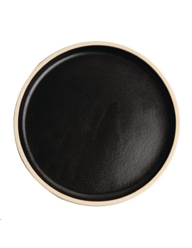 Assiettes plates bord droit noir ma