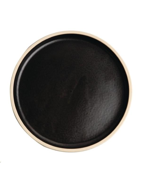 Assiettes plates bord droit noir ma