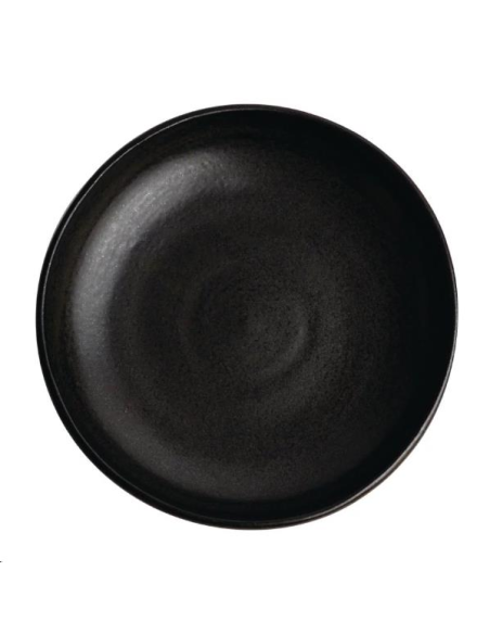 Assiettes creuses calottes noir mat