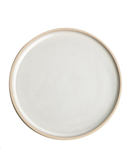 Assiettes plates bord droit blanc M