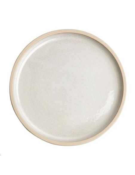 Assiettes plates bord droit blanc M