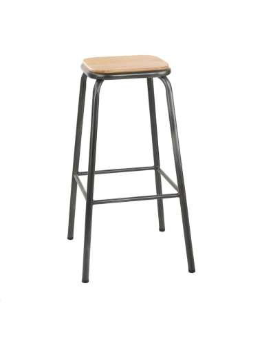 Tabouret haut gris métallisé avec a