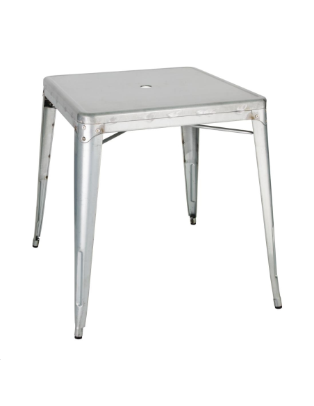 Table carrée en acier gris Bolero B