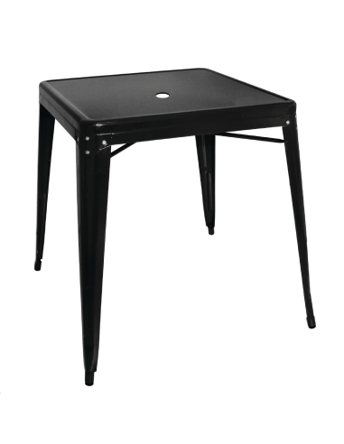 Table carrée en acier noir Bolero B