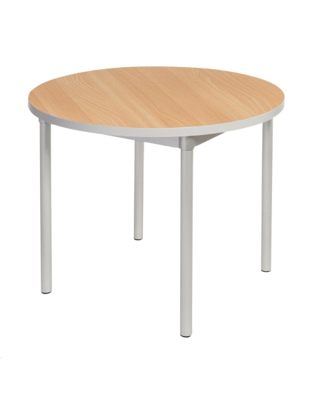 Table d'intérieur ronde effet hêtre