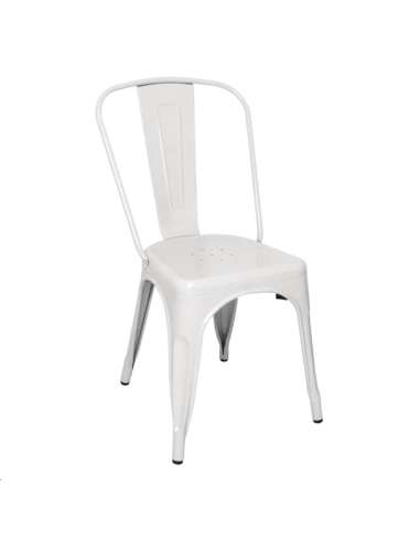 Chaises en acier blanc Bolero Bistr