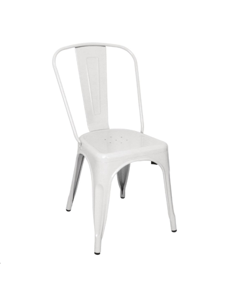 Chaises en acier blanc Bolero Bistr