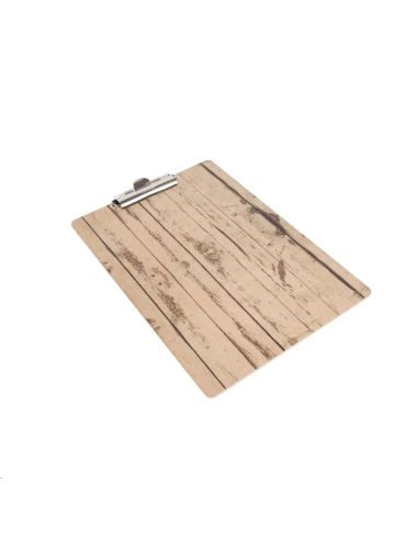 Plaque porte-menu effet bois clair 