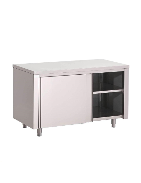 Table armoire inox avec portes coul