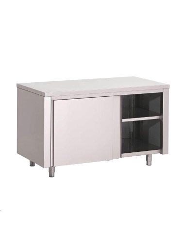 Table armoire inox avec portes coul