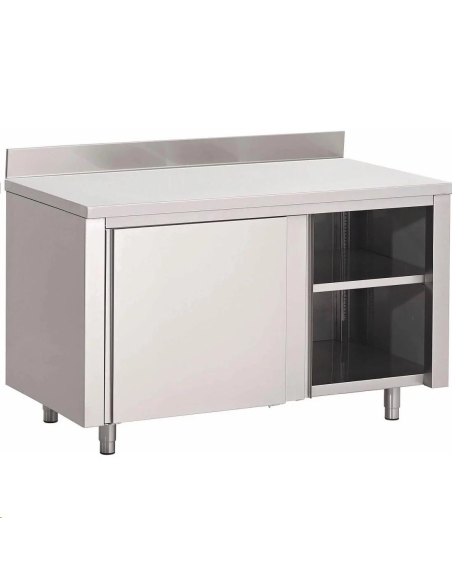 Table armoire inox avec portes coul