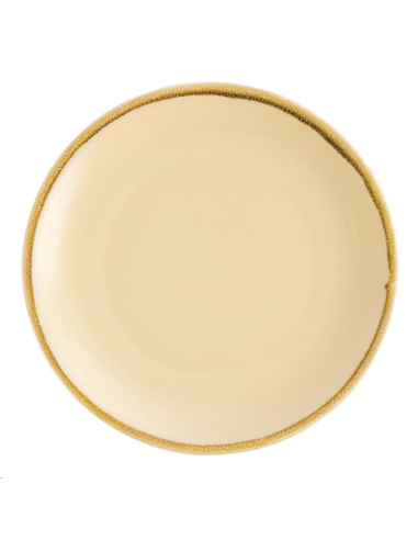 Assiette plate ronde couleur sable 