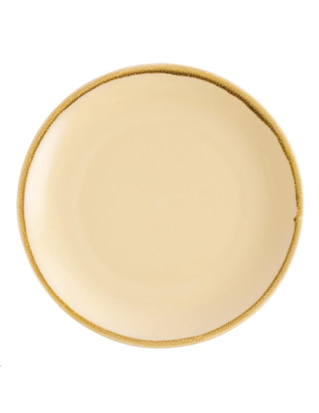 Assiette plate ronde couleur sable 