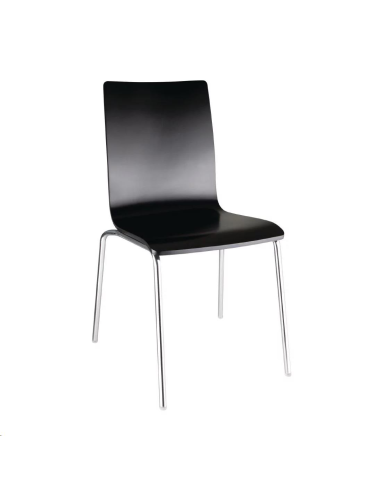 Chaise dossier carré noire Bolero l