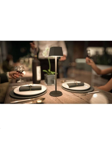 Lampe de table LED sans fil noire à