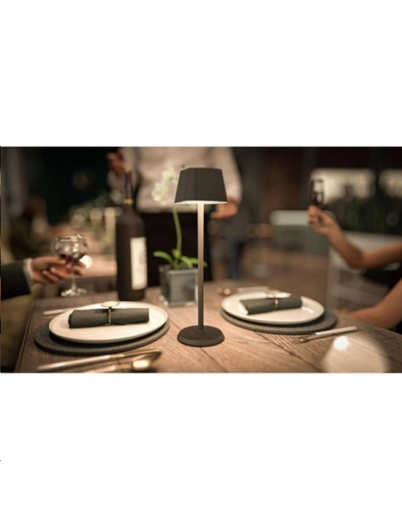 Lampe de table LED sans fil noire à