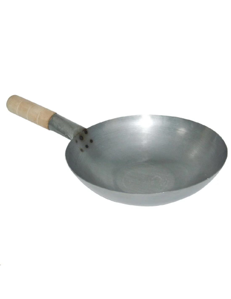 Wok fond plat en acier doux Vogue 2