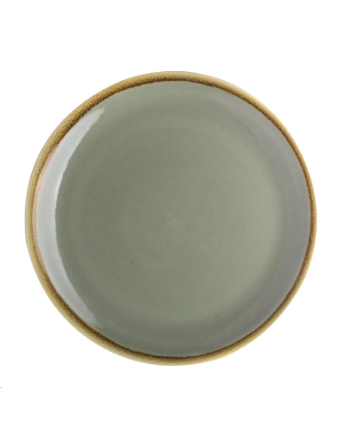 Assiette plate ronde couleur mousse