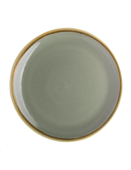 Assiette plate ronde couleur mousse