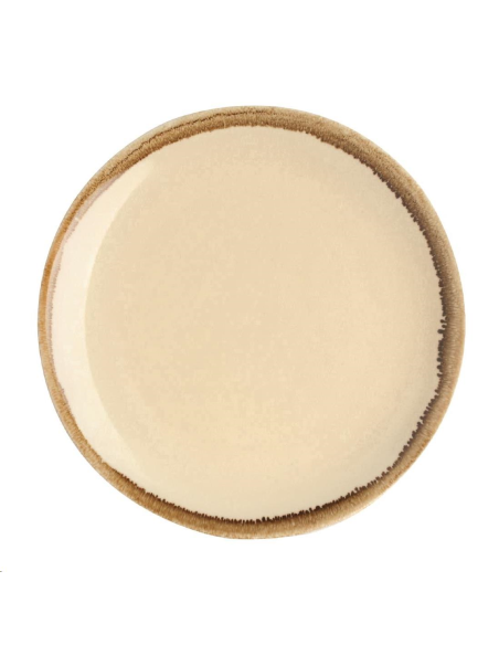 Assiette plate ronde couleur sable 