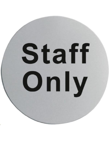 Plaque de porte inox - Staff only