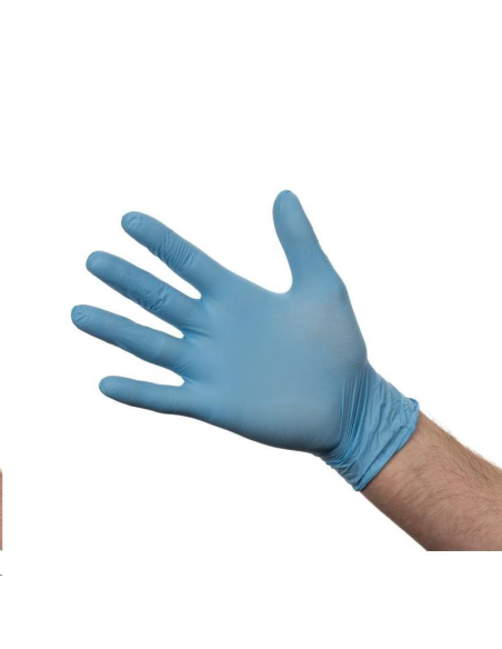 Gants en nitrile non poudrés bleus 