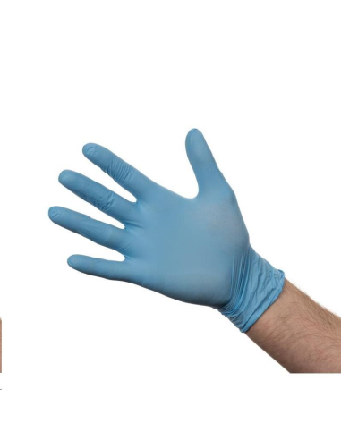 Gants en nitrile non poudrés bleus 