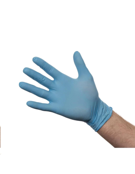 Gants en nitrile non poudrés bleus 